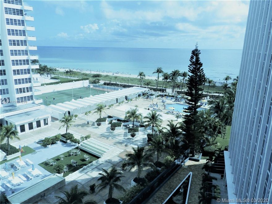 DIRECT OCEAN VIEW!!  can't ask for a better view. Floor to ceiling windows all around the apartment. Ample living/dining area, with white modern furniture. Very ample kitchen. Extra-large bedroom with direct ocean view. Lots of closets. 2 full bathrooms. 
The building has 24 hours security, valet parking, gym, pool service, social room, basketball court, BBQ area, access to the beach.
Partially furniture. The minimum lease is 6 months + 1 week. For less than a year's rent is $2300/month.
Rent includes: Water, TV cable, a/c electric charges, amenities
Must see!!!