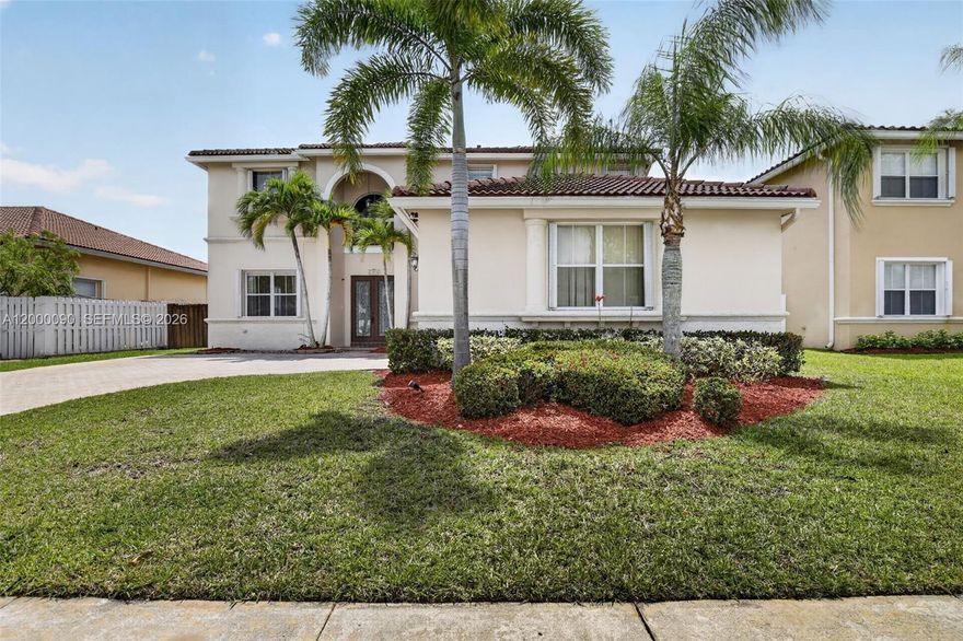 Amazing property for sale in the amazing community Keystone Lakes Pembroke Pines. This property features 5 bedrooms, 3 baths, 2 car garage with electric vehicle charger, drive that can fit multiple vehicles, jacuzzi, spacious back yard to fit a pool.