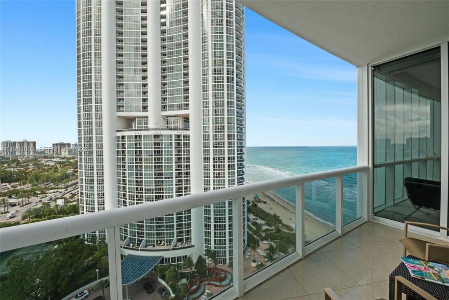 Enjoy sweeping Atlantic Ocean and Intracoastal Waterway views from Residence 1808 in the desirable 08 line at Trump Palace. Floor-to-ceiling windows and a spacious terrace frame the water vistas and fill the living spaces with natural light. The thoughtfully designed split floor plan offers comfortable living and dining areas that open to the terrace, creating a seamless indoor-outdoor setting ideal for relaxing or entertaining. The primary suite features water views, terrace access, a walk-in closet, and a spacious private bath.  Residents enjoy a full-service oceanfront lifestyle with private beach service, an oceanfront pool deck, tennis courts, fitness center, spa services, concierge, valet, and 24-hour security. Located in Sunny Isles Beach, the building is just minutes from Haulover Park and Haulover Marina, offering boating, beaches, and outdoor recreation, as well as the luxury boutiques and restaurants of Bal Harbour Shops and the shopping and entertainment of Aventura Mall.