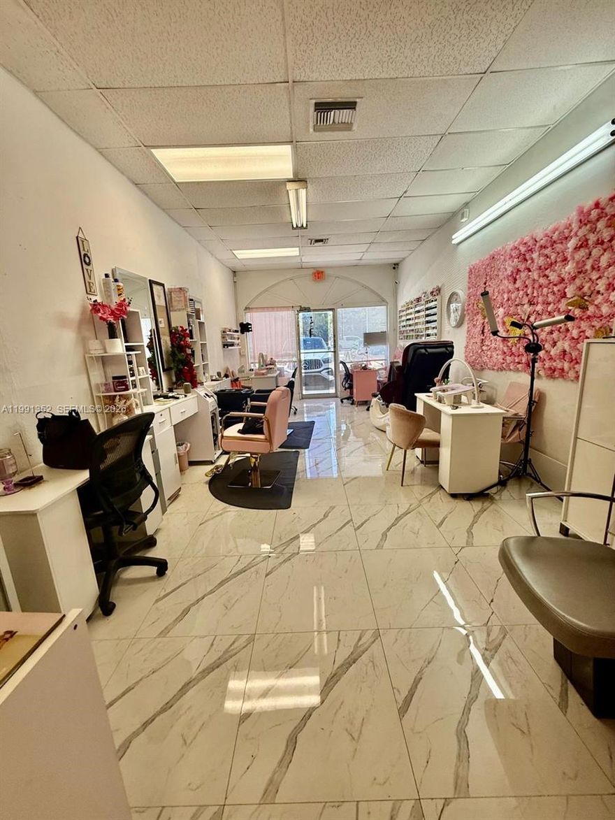 Excellent opportunity to own a fully equipped beauty salon in a prime location in Hialeah! Established in November 2023, this business is strategically located at 1569 W Okeechobee Rd, offering high visibility and steady foot traffic.The salon features:2 manicure tables,Eyebrow and eyelash station,2 hairstyling stations,2 rented stations generating additional income.This is an ideal opportunity for an owner-operator looking to step into a ready-to-run business with growth potential.Please do not disturb the owner or employees. Showings by appointment only.