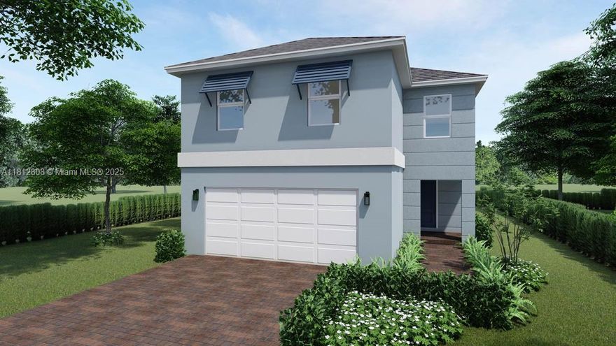 The Aisle floor plan featured in our new community called Messina Place in Homestead, Florida. The Aisle features a spacious two-story single-family home with 2,046 square feet of living space. On the ground floor, you'll find an open-concept layout with a welcoming foyer leading to a large living area, dining space, and a well-equipped kitchen. A convenient half-bath is located on this level. The attached two-car garage offers direct access to the home.

Upstairs, the design includes four bedrooms and two full bathrooms. The master suite is a private retreat with a sizable bedroom, a walk-in closet, and an en-suite bathroom. The additional three bedrooms are comfortably sized and share a second full bathroom.