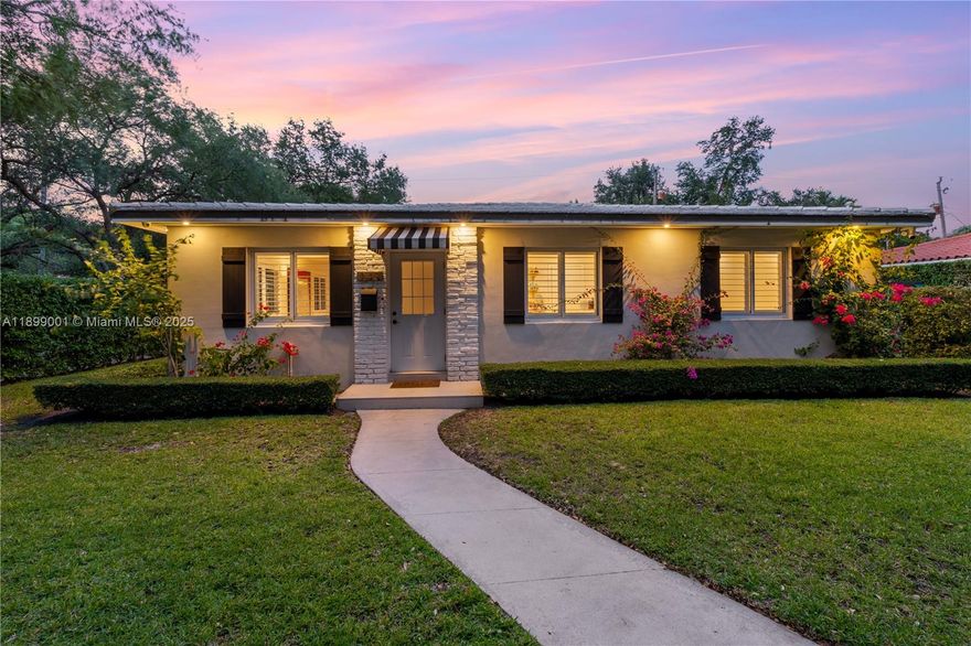 Discover your new Coral Gables home in this recently renovated house in the center of the City Beautiful. Enjoy modern and convenient upgrades throughout this 3 bedrooms / 2 bathrooms home including a brand-new kitchen with stylish Cafe appliances, upgraded bathrooms, high-impact windows, Miami pine hardwood floors, plantation shutters, and sleek new doors. Outside, find peace and quiet in the spacious, tree-lined backyard that has enough space for outdoor dining, lounging, and a pool. Plus, take advantage of the home's prime Coral Gables location, situated within walking distance of the best downtown Coral Gables restaurants and the luxury shops of Merrick Park. This is the move-in ready home you've been looking for!