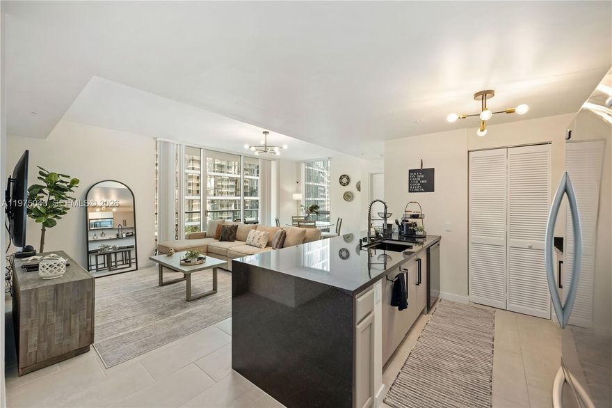 This residence has been redone and beautifully furnished including new porcelain tile floors throughout, new kitchen cabinetry and island. It is fully furnished "turnkey" and awaits for your arrival. The Met One is centrally located in Downtown Miami and with the People Mover you are minutes away from all the best restaurants and shopping in nearby Brickell City Center as well as down the street to Whole Foods Market. Available as of April 3rd, come see it for yourself!