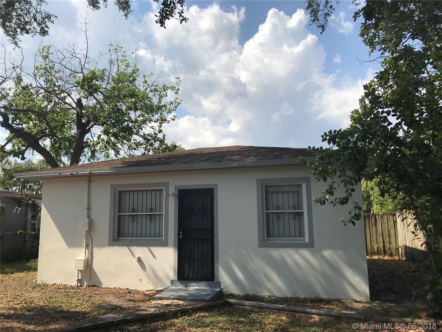 Remodeled and very spacious 1/1 home. New kitchen, closets, cabinetry, bathroom. finishes and paint. Large separate storage unit on site and laundry hookup. Large patio on a 7,000 sq ft lot. Home is close to major highways and biscayne blvd. There is another home on this lot for a total of 2 units.