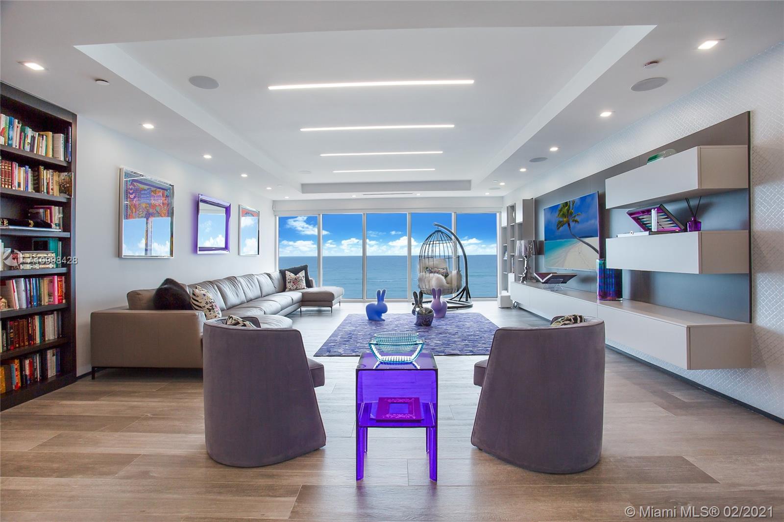 Located directly on the ocean, this beach pad is one of the most unique oceanfront properties in all of south Florida. Designed with impeccable taste and style, this 6 bedroom, 6.5 bathroom home is steps from your own private beach club. The Beach Club offers beach and pool service for all of its residence and state of the art gym/ spa facility as well. This beach oasis has its own private entrance and 2 self parking spaces to really give it the feel of a single family residence. Equipped with smart technology and top of line finishes this is the perfect pad to call home.