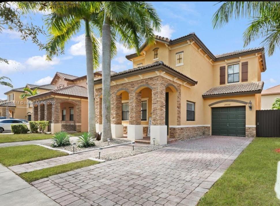 This stunning 2 story, 4-bedroom, 2.5-bathroom single-family home with 2 separate garages, features a modern kitchen with spacious island & stainless steel appliances, an inviting ensuite primary bedroom, updated bathrooms, a beautiful covered terrace, and a spacious backyard perfect for outdoor enjoyment. Conveniently located in the coveted Silver Palms community with many amenities including a salt water pool & kid's water park, just minutes from the Turnpike, restaurants, shopping, and more. A MUST SEE property to truly appreciate the exceptional beauty of this incredible home. Currently leased until March 2026, making this a fantastic opportunity for investors seeking immediate rental income. Do not disturb Tenants!