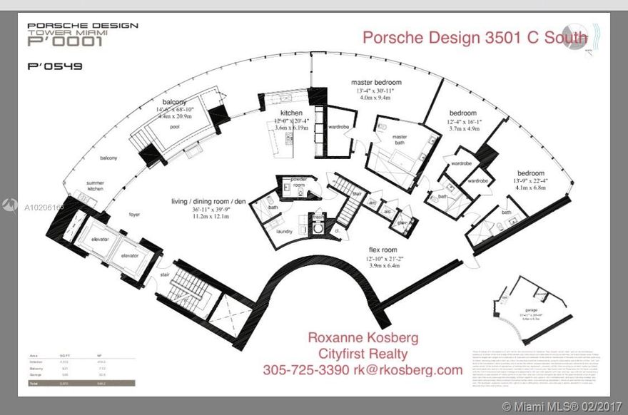 Wonderful 4 bedroom 4.5 bath apartment ready for decoration.  Garage is 569SF & Balcony is 831SF.