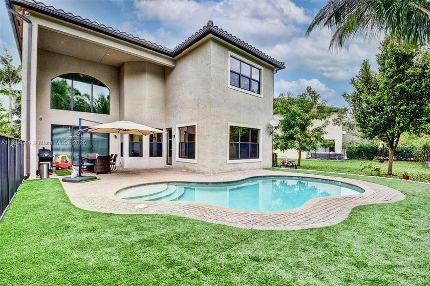 Desired home at the Bridge Community. 5 bedrooms, 4 Full bathrooms, one bedroom & Bathroom on the first Floor. Enjoy a private freedom pool on a fenced backyard. Impact windows & door. Marble floors downstairs and wood floors upstairs. Community has beautifully designed Clubhouse, Restaurant, Fitness Center, Resort style pool, playground, outdoor / indoor Basketball Court, Tennis. LIVE THE FLORIDA LIFESTYLE. LANDORD IS READY FOR A NEW FAMILY.