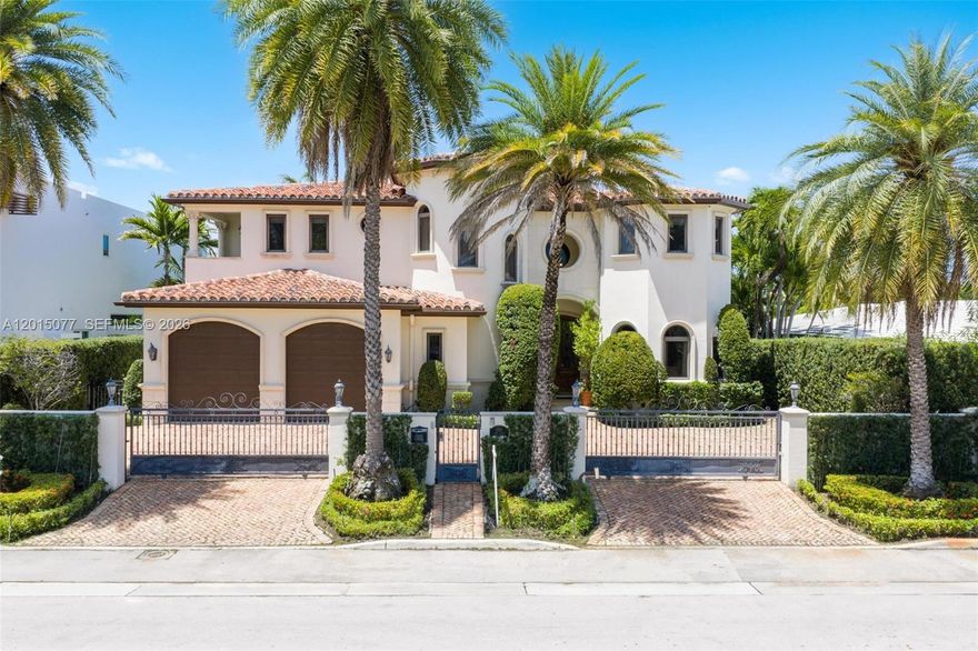Elegant and sophisticated Mediterranean mansion in Bay Harbor Islands. This masterpiece was built in 2008. It sits on a 10,000 sq. ft. lot on the north side of the street, allowing for beautiful natural light throughout the home. The residence offers 6,625 total sq. ft., including 5,538 sq. ft. under air, with 6 bedrooms, 6 full bathrooms, 1 half bathroom, and a 2 car garage. The home also features an oversized primary suite with a spa-like bathroom and generous walk-in closets, along with a chef’s kitchen equipped with a brand new Sub Zero refrigerator and freezer and other top of the line appliances. Its flawless floor plan flows effortlessly and offers the perfect balance of warmth, elegance, and character.