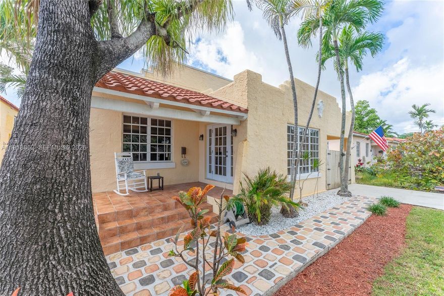 BACK ON THE MARKET WITH PRICE IMPROVEMENT! Opportunity to own one of the original homes in sought-after Little Gables.
Filled with charm and character, this classic Old Spanish residence features open living spaces crowned by large Spanish archways. The home is full of timeless architectural details that celebrate its historic roots while providing a functional and modern layout.
Centrally  located  right next to downtown Coral Gables and just minutes from Miami International Airport.

Enjoy the convience of central  living while enjoing the tranqual tree lined streets of one of Miami's top neighborhoods.

Major thoroughfare  of LA June Rd and 8th St provide easy access to downtown Miami,  Coconut Grove and surrounding areas.
Main House features 2 large bedrooms and 2 Baths, Formal dinning area, living room with vaulted ceiling and wood burning fireplace, Sunroom in front plus Florida room in back. 
Back house provides a detached studio apartment. Great for a quiet art studio/office, in-laws quarters or additional income.

Large backyard, attached carport, large parking area with room for long trailers.  
Roof only 6 years old! Unincorporated Miami Dade. No HOA!

This is a unique property with an infectious sense of charm. Historic, inviting, and full of potential in one of the area’s most desirable neighborhoods.