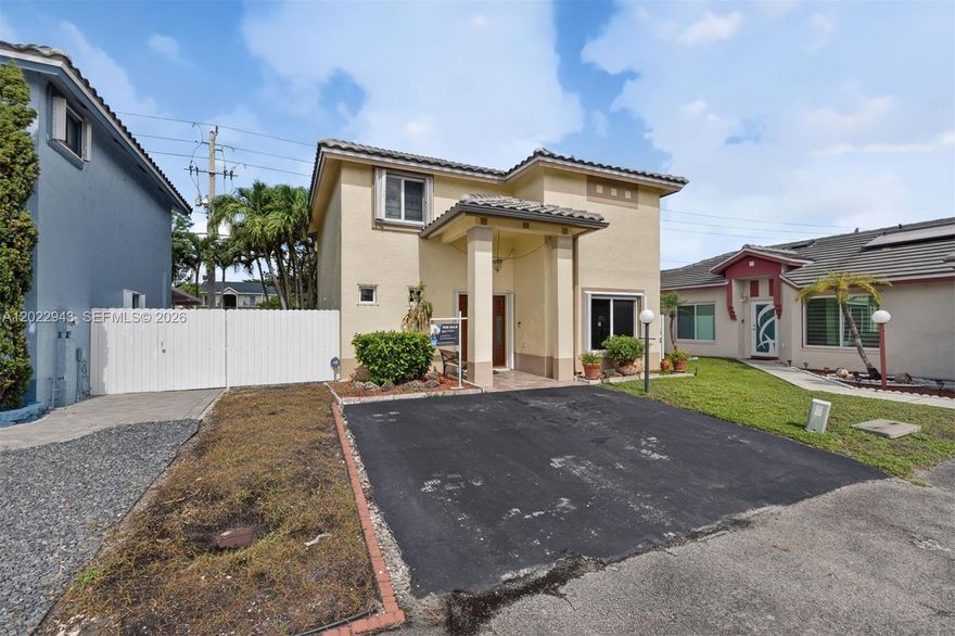 Welcome to Monterrey in Miami Gardens! This graciously updated home is move-in ready and packed with upgrades. The bright, open layout is perfect for family living, featuring a remodeled kitchen with stainless steel appliances and stylish window treatments throughout. Bathrooms have been updated, and the Master Bath features a walk-in tub for added safety, along with many more upgrades just waiting to be discovered! Major updates give you true peace of mind — a newer roof, A/C, Impact windows, and accordion shutters mean lower insurance costs and worry-free living. The stunning, wide mahogany door with a side panel makes a lasting first impression. Outside, enjoy the covered patio, an aluminum-fenced backyard, and extra sheds for additional storage — ideal for entertaining, relaxing, and storing more stuff! All this for a low HOA that covers gated security, a community pool, and lawn maintenance. Stylish, solid, and ready for its next owner — don't miss it!