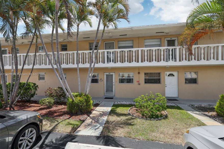 Beautiful and move-in-ready 1BR/1.5BA first-floor condo located in the 55+ community of Village Royale in Boynton Beach! This well-maintained unit features a brand-new stove, dishwasher, in-unit washer and dryer, hurricane shutters, and a charming enclosed patio—ideal for relaxing or entertaining. Furniture is available with the sale, offering a fully turnkey opportunity. Enjoy community amenities including a clubhouse, swimming pool, and shuffleboard courts. Includes one reserved parking spot. Perfect for year-round living or a winter getaway!