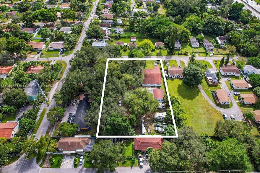 Rare opportunity on an oversized ±43,569 SF lot in Unincorporated Miami-Dade, zoned RU-3B (Bungalow Court District). This expansive property sits in the El Portal area and offers outstanding potential for small-scale multifamily or bungalow-court style redevelopment.   Currently improved with three separate houses—a main residence plus two smaller homes—along with several storage rooms and sheds. A unique chance for investors, developers, or end-users seeking land, flexibility, and long-term upside.
Buyer to verify all permitted uses, density, and redevelopment options with Miami-Dade County.