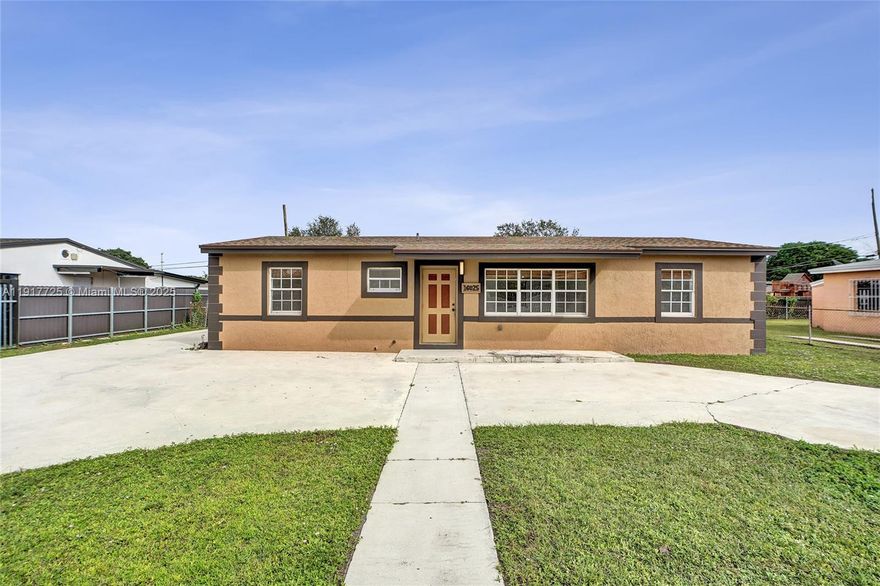 Discover this modernized home, filled with natural light, gleaming porcelain floors throughout and a contemporary kitchen, complete with brand-new stainless steel appliances. Enjoy peace of mind with major upgrades already done — including a new roof (2025), new hot water heater (2025), and newer A/C (2024). The spacious, fully fenced backyard is a blank canvas for your dream outdoor oasis — with plenty of room for a pool, entertaining area, boat, or RV. A circular driveway offers added convenience and plenty of parking. With no HOA restrictions, you’ll have the freedom to truly make this home your own. Ideally located and ready for its next owner!