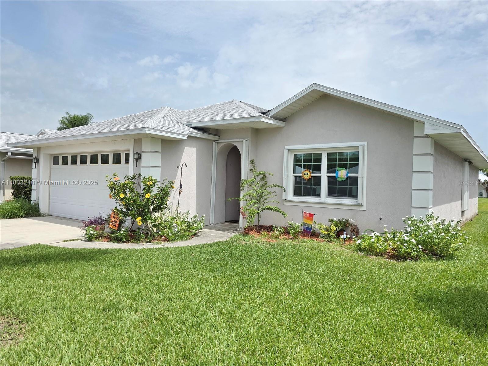 PALM CREEK ESTATES – Nestled beside a tranquil pond filled with graceful water birds, this charming 3-bedroom, 2-bath home offers peace and modern comfort. Featuring ceramic tile throughout, the home boasts numerous recent upgrades, including: 2024 Metal Roof 2024 Windows 2024 AC & Tankless Water Heater 2024 Stove 2024 Washer & Dryer 2025 Refrigerator Additional features include accordion hurricane shutters, trey ceilings, a coat closet, hallway linen closet, and an additional linen closet in the primary bedroom for added convenience. Enjoy the lifestyle Palm Creek Estates offers with its beautiful pool and clubhouse – perfect for relaxing or entertaining. Come and take a look — this one won’t last!