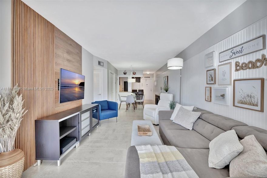 Welcome to your dream waterfront retreat! Located in the Heart of Hallandale Beach, directly on the water, this stunning 1/1 will be sold fully furnished & turnkey. Dock your boat right at home (very short waiting list) with a total of 12 boat slips on site (up to 35ft with water & electric). Completely remodeled unit with an opened kitchen, new tile flooring throughout, and a gorgeous bathroom. Enjoy the beachy cozy ambiance & decor with all the charming details like wood accent, paneled wall, new doors, Wow! Step outside to a spacious patio accessible from your living room & your bedroom with southern exposure, and some water views! The balcony is also equipped with shutters for your protection! Walk to the beach, stores and restaurant, You will love this place! Land lease was paid!