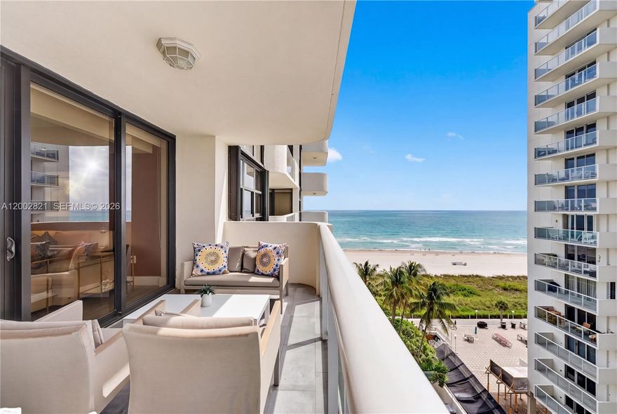 Experience elevated coastal living on prestigious Millionaire’s Row in this fully remodeled 1,510 SF residence. This stunning condo showcases sleek porcelain floors, a modern chef’s kitchen with stainless steel appliances, high-impact windows and sliding doors, and electric blinds throughout. Step onto your private balcony and take in breathtaking views of the ocean, intracoastal, and Downtown Miami from sunrise to sunset, all from one residence. Resort-style amenities include an oceanside heated saltwater pool, separate lap pool, jacuzzi, two state-of-the-art fitness centers, sauna, steam room, curated BBQ area, and direct access to the boardwalk and lifeguarded beach with complimentary chairs and umbrella service. Residents also enjoy a club room, library, billiards and TV lounge, conference room, and children’s play area. With 24-hour concierge, on-site management, and complimentary valet service, every detail is designed for convenience and luxury. Ideally located near fine dining, luxury shopping, and major highways. Includes additional storage, and the seller will cover the current special assessment.