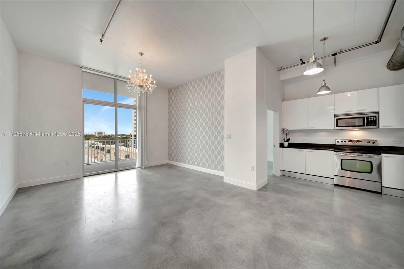Just Reduced to sell !! Modern loft with high ceilings, built in closets, and industrial-style finishes, including partial walls for room separation. West-facing unit offers serene pool views, stunning clear sunsets, and Pent-House floor. Includes same-floor storage and impact windows. 1 assigned garage. Recently completed Concrete Restoration and exterior paint. Fully fund reserve for 2025 and Fannie Mae approved until February 2025. Prime location—15 minutes to Aventura, Fort Lauderdale, beaches, and a short walk to downtown.