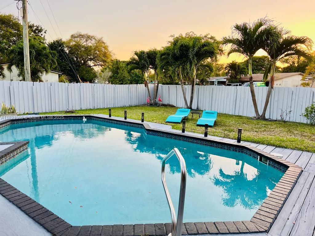 Welcome to this beautiful One-Story single family residence in Hollywood Hills, one of the best areas in Miami. This 4 Bedrooms/3 bathrooms on oversized corner lot with a great pool. Marble floors, 2 master bedrooms, laundry room, great family open floor plan for entertainment, screened area at backyard. Lot of space at driveway to park 6 or 7 cars. Excellent location. Short Walking distance to A-Rate Hollywood Hills Elementary School, Memorial & Joe DIMaggio Hospital, I-95, Turnpike, Beaches, FLL Airport, Publix, Synagogal.. very close to everything you may need.