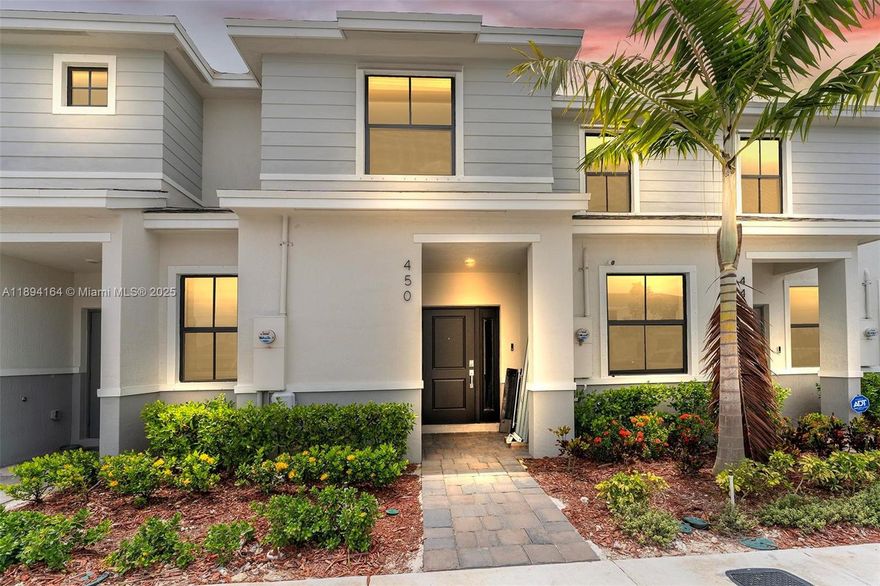 Dream home located in the vibrant community of Palm Cay, Florida City! This spacious and modern townhouse features 3 bedrooms and 3 full bathrooms, design for comfortable living with smart home technology and sleek stainless-steel appliances with a beautiful finished backyard. Enjoy resort-style amenities including a sparkling pool, dedicated yoga and meditation spaces, a scenic lakeside walking trail with fitness stations, a relaxing cabana, and much more. Perfectly situated just minutes from beautiful beaches, top shopping destinations, fine dining, and the enchanting Florida Keys. Don’t miss this incredible opportunity—schedule your tour today!