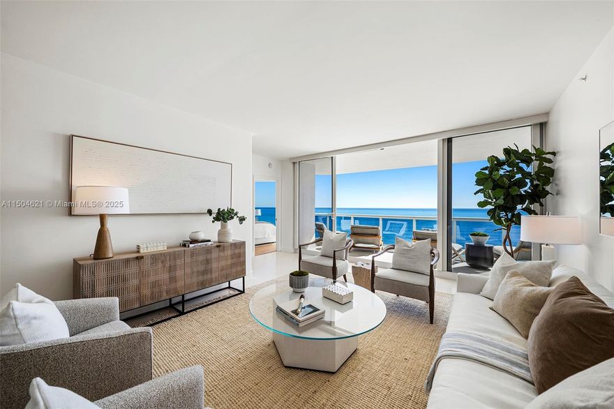 Welcome to your oceanfront 2-bedroom, 2-bath condo with a den that offers a slice of paradise in coveted Miami Beach. Some of the features include marble floors and floor-to-ceiling windows that flood the space with natural light. The main bedroom is complete with an en-suite bathroom, a walk-in closet, and ample space to unwind. However, the real magic happens when you step out onto your large terrace, overlooking the pristine beach and inviting pool area. This building boasts superb amenities. Come experience the epitome of oceanfront living.