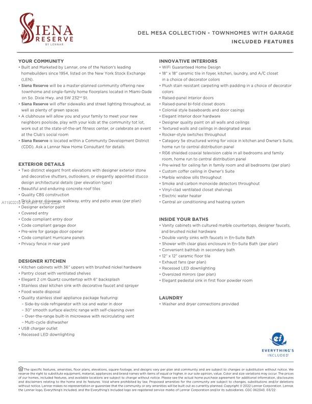 SIENA RESERVE - Residential Lease