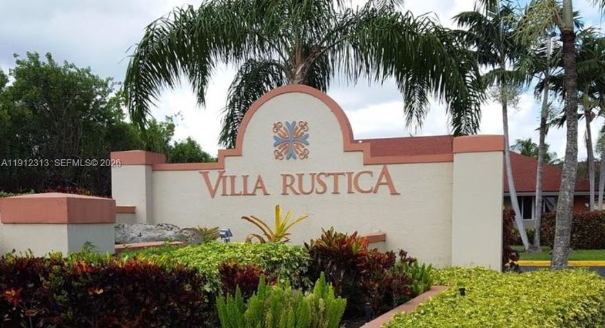 Beautiful 2nd-floor private corner unit in the desirable gated community of Villa Rustica. The condo features 2 bedrooms, 2 bathrooms, a balcony, and a full-size washer & dryer inside for added convenience. Located near Miami Lakes, Country Club, schools, close to shopping, and just minutes away from major highways (Turnpike, I-75, 826-Palmetto). The community offers 24-hour security patrol, tennis court, playground, gym, pool, and a clubhouse for its residents.