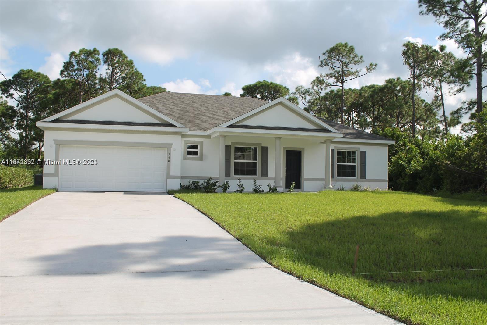 Welcome to your dream Florida home! This 3 bedroom, 2 bathroom house offers a contemporary design and functional living spaces. The open floor plan concept is perfect for arranging the living areas to your personal needs and sensibilities. The kitchen is equipped with white cabinets and stainless steel appliances. Tile floors cover all the living and bedroom areas. Built in 2018 with 2,040 SF of the living space. Nice residential neighborhood close to highways, shopping and schools.