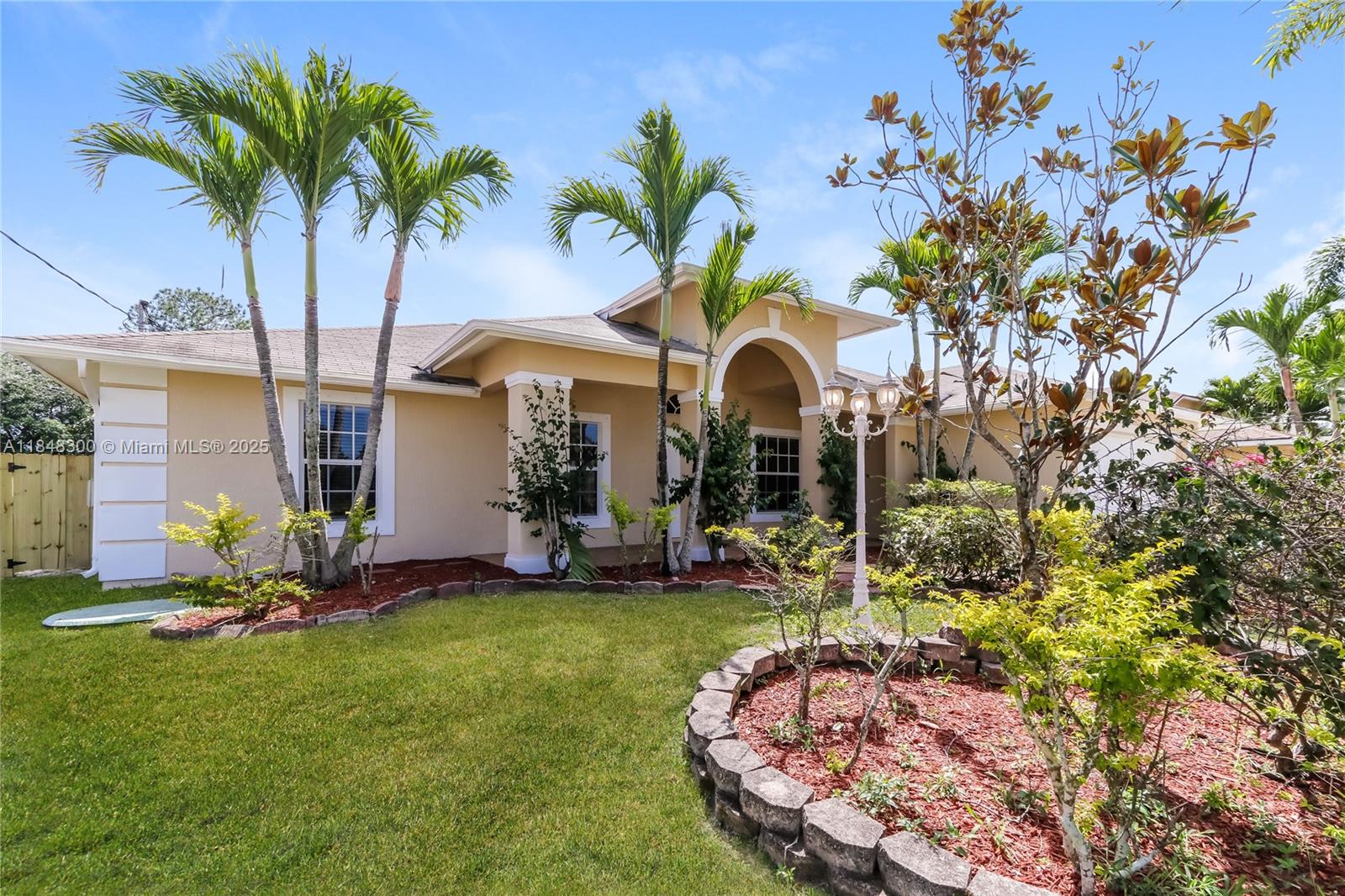 Beautifully cared for 3-bedroom, 2-bath home nestled in the sought-after Savona area. Surrounded by lush landscaping, this home features a spacious covered front porch and a fully fenced backyard offering privacy and charm. Inside, the open floor plan boasts upgraded tile flooring throughout, with formal dining and living areas, a cozy family room, and a gourmet kitchen complete with a breakfast nook and bar seating. The large master suite offers walk-in closets, generously sized guest bedrooms and indoor laundry room add to the home's comfort and functionality. Step outside to a serene backyard oasis with an open patio, and fencing for added seclusion. Ideally located just minutes from I-95, great dining, and shopping. Don’t miss your chance to fall in love with this truly special home!