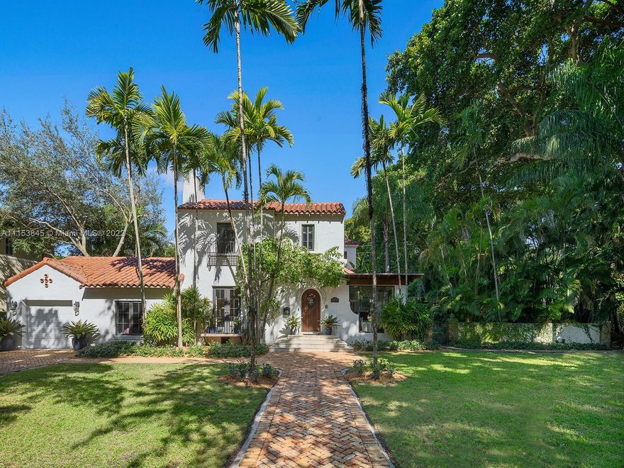 Completely renovated, expanded and rebuilt, this historically designated 1924 Old Spanish Home sits on a 13,399 SF lot steps from the Granda Golf Course. This 2-story home embodies all the charm of old world Coral Gables with modern conveniences for today including 4 bedrooms, all with walk-in closets and baths with Waterworks fixtures.  Main level includes multiple bonus rooms: den/family room, mudroom, laundry room and sunroom. Chef’s kitchen with oversized Calacutta gold marble island, Sub-Zero & Wolf Appliances. Exterior Gazebo and pool plans fully approved by BOA and Historical Dept, and ready to submit for permitting. Blocks from the best schools parks restaurants and shops this beautiful home is the crème de la crème on one of the most picturesque tree-lined streets in Coral Gables.