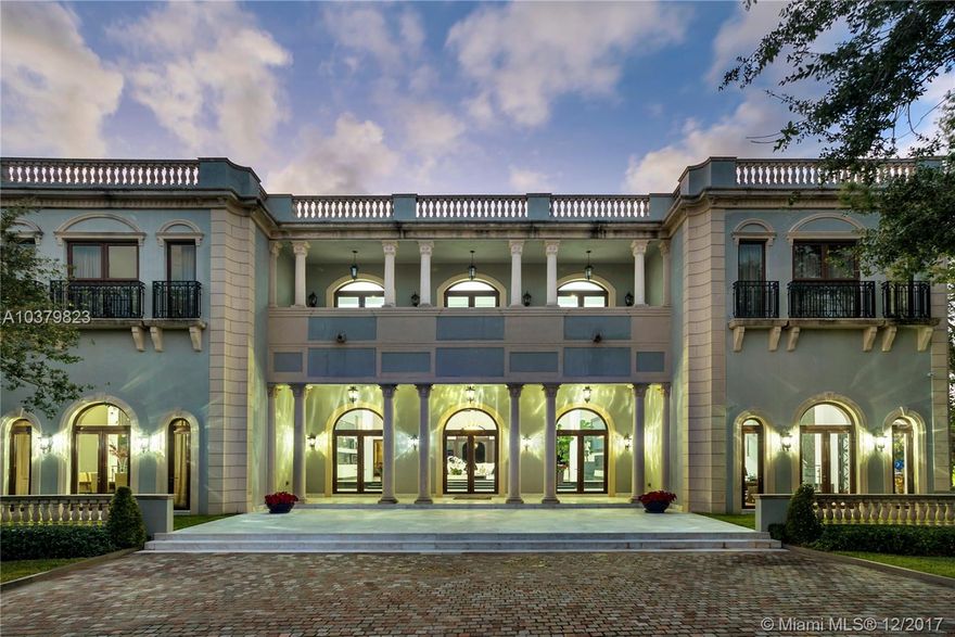 Sitting on one of Pinecrest’s most prestigious streets is this spectacular 15,800+/-sf Italianate Villa. Perfectly designed layout is ideal for a family or a multi-generational family with a 1BR/1BA guest/in-law suite. Lutron and Crestron systems, white glass floors, 1100 bottle eat-in wine cellar, 75KW generator, 16 seat home theater, billiard room, infinity pool with jacuzzi and 2 summer kitchens are just some of the amenities found throughout this estate.