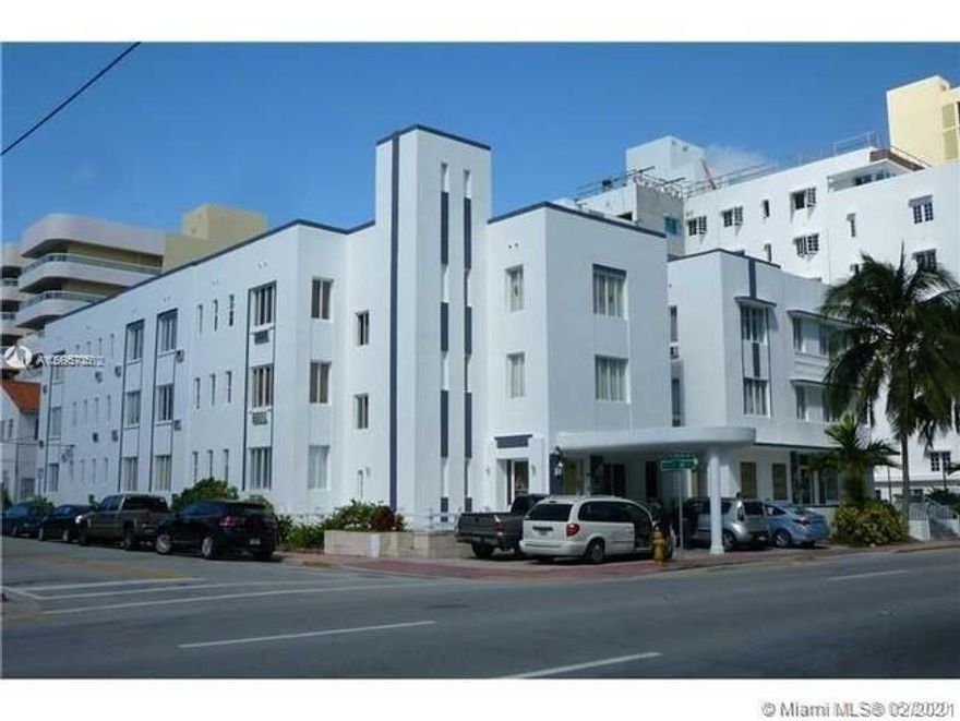 Fabulous income producing studio completely furnished ready to rent short term.  Centrally located with the beach across the street, restaurants and South Beach a few minutes away.  Building maintenance includes electricity, gas, basic cable, water & sewer, etc.  There are no rental restrictions and area allows short term rental.  Seller contributing $2,500 towards buyer's closing costs.  Showings by appointment only. Owner-Agent.