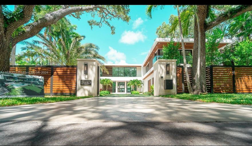 Thoughtfully conceived, elevated new-construction sited on a bulder's half acre in one of the most desirable streets of North Coconut Grove.  With 9238 of living sqft plus 3625 to make a total of 12863 of a masterpiece exceptional design and harmonious spaces of modern luxury created by renowend architect Zeb Jarosz, this stunning two-level residence featuring a breathtaking entrance through an impressive pivot door. Espectacular layout ideal for gathering & growing, with main oversized kitchen and butlers kitchen that includes premium appliances. Lushly landscape, expansive driveway to acoomodate all guests & 800 + sqft In-laws with private entrance, living room, guest bath and kitchenette. One of a kind!