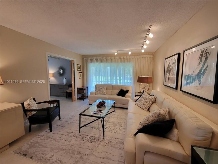This apartment is definitely a gem with its two spacious bedrooms and two full bathrooms! Absolutely beautiful ready to move in. The best part? It's beautifully maintained. You can tell the owner takes pride in keeping this place looking nice and clean. Comes completely furnished as seen on the photos plus all the equipment in the kitchen. Unit has impact windows and shutters on the balcony side. Private screened porch. Porcelain floors, granite countertops and more. 55+ community (for anybody living in the apartment).