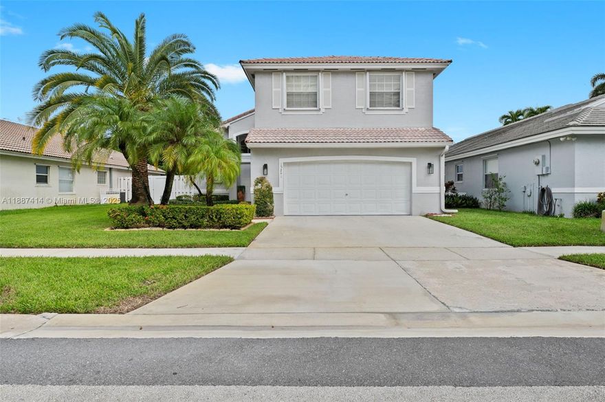 Welcome to this beautifully maintained 4-bedroom, 2.5-bath home with over 2,600 sq ft of living space in the highly sought-after gated community of Huntington in Miramar. This spacious residence features laminate flooring on the second floor, accordion shutters, a newer 5-ton A/C (2023), and a Maytag washer and dryer. The kitchen and master bath have been recently updated, showcasing modern finishes and thoughtful design. Residents benefit from tennis courts, parks, cable, internet, and 24-hour gated security—all included in the low $271 monthly HOA. Conveniently located near A+ rated schools with easy access to I-75 and Florida’s Turnpike, this home offers comfort, style. Exceptional location