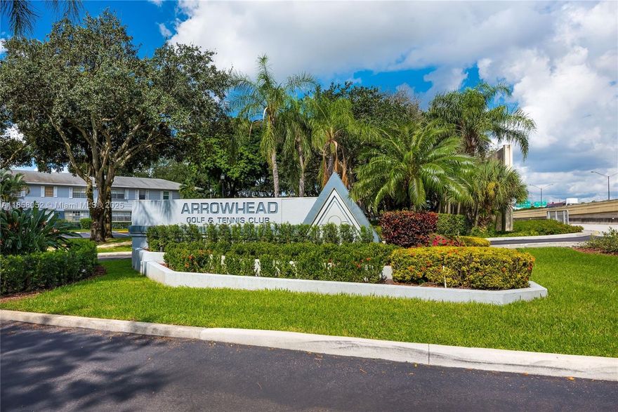 BRAND NEW FLOORING *** MOVE-IN READY *** Annual lease only *** You’ll love the generous space in this two-story townhome, ideally located in the desirable Arrowhead Golf Course community! The main level offers a living room, family room, and dining area off the kitchen, plus a half bath. Upstairs, both bedrooms feature ensuite bathrooms - two primary suites! Hurricane impact windows/doors, in-unit washer/dryer and outside private patio. Situated in a quiet, friendly neighborhood with a community pool *** Prime location! Enjoy nearby grocery options such as Trader Joe’s, Publix, Whole Foods, Costco and more. Dining & entertainment are abundant, with a variety of local restaurants & cafés to explore. Top-rated schools and easy access to I-595 and other major highways for a quick commute.