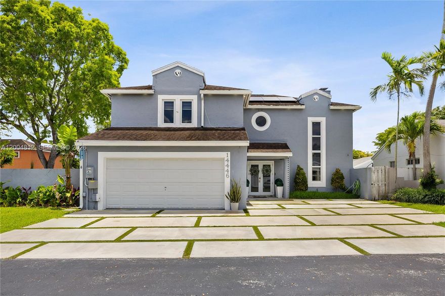 Exceptional single family home in the desirable Panache community, offering a perfect blend of modern upgrades and functional living. This meticulously maintained property features a 2020 roof, hurricane impact windows and doors, Tesla charger and leased solar panels for energy efficiency. Inside, enjoy elegant marble flooring throughout the first floor and fully renovated kitchen and bathrooms (2025) with sleek quartz countertops. 

Designed for both comfort and versatility, the home includes in-law quarters -ideal for extended family or extra income. Step outside to a fully paved concrete backyard built for entertaining, complete with a custom outdoor kitchen featuring a gas grill, beer dispenser, refrigerator, and wine cooler, plus a stylish pergola and perimeter roof lighting system. 

The spacious lot offers rare flexibility to accommodate a RV, trailer or up to a 26' boat along with a 2023 fence and convenient side entrance. Amenities pickle ball and a pool.