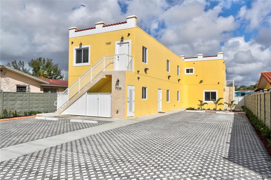 **VIRTUAL TOUR LINK AVAILABLE** Brand new 2019 2 story Duplex luxury apartment building in central Miami. Wonderfully located is in the heart of Miami off of SW 72 Ave and very close to Coral Way with easy access to Palmetto, Miami International Airport, Coral Gables, etc. Great location for an investment property. The building is composed of 2 Large Units, each 4 bedrooms and 2 bathrooms  Each unit is approx. 2100 sq. ft. Property features a BONUS suite with 1 bathroom and wet bar which can be used for the maintenance personnel. The interiors are finely appointed with new kitchens and fine finishes throughout, along with 2 assigned parking spaces per unit. This fantastic building is unrivaled by any residential income property presently available on the market.