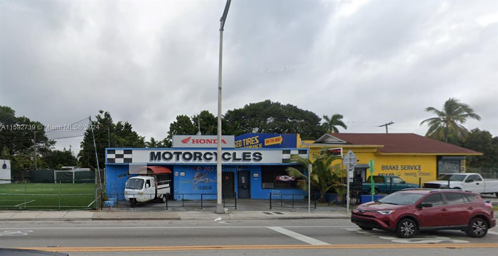 Three retail stores, located two blocks east of I-95 on heavily trafficked 79th Street. Previously used as a motorcycle dealership. Each space features one bathroom and a front and back door. The storefronts face 79th Street, and the back doors lead to an alleyway. Conveniently located at the midpoint. These stores, previously used as a motorcycle dealership since 2016, offer a unique investment opportunity with real estate included in the price.