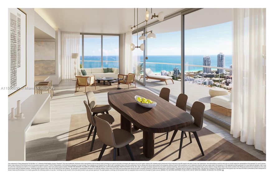 One-of-a-kind 4 bedroom, 4.5 bathroom with high ceilings (11 ft+) corner residence at Five Park - the newest luxury residential tower in Miami Beach. Almost 3,200 sq ft of interior space, complemented by close to 1,100 sq ft of wraparound of terrace. Unobstructed views of the Miami skyline, South of Fifth, South Beach, and the ocean. Open living space, highest end appliances and finishes. Five Park is a full service luxury building, offering its residents all amenities including private beach club, 2 pools, gym, spa, on-site restaurant and more. 26th floor Canopy Club offered as an exclusive amenity for Canopy Residences only. Most sought-after location in Miami due to proximity to restaurants, beach, parks, gyms etc. Ready for occupancy in 2024. Other size residences available.