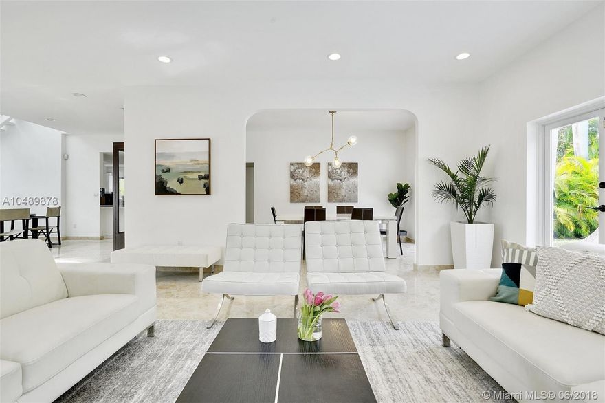 Private Island living in this renovated 4 bed, 3 bath home on the prestigious and gated Sunset Island IV. This beautiful two-story home features an open floor plan, updated kitchen and bathrooms, stainless steel appliances, marble and wood floors, formal dining room and heated pool. Perfectly located close from popular Sunset Harbour dining and shopping as well as the Lincoln Road shops. Easy to show.