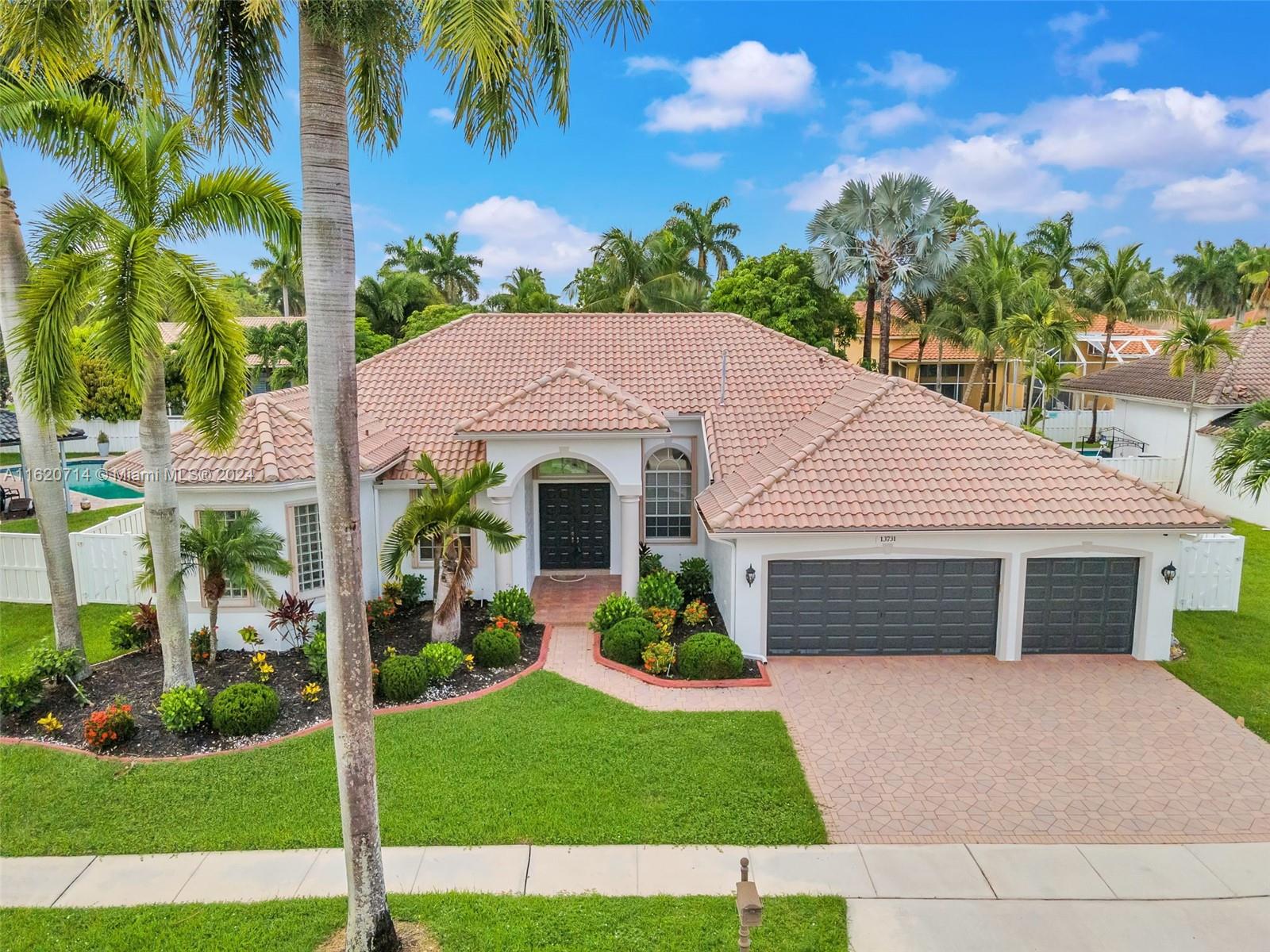 Discover luxury living in the gated community of Pembroke Falls! This pet friendly single family home features 4 bedrooms + office/den, 3 baths, and a 3-car garage. Enjoy a remodeled kitchen with quartz countertops, stainless steel appliances, updated bathrooms, and freshly painted interiors. The spacious fenced backyard includes a covered patio. Community amenities include a resort-style pool, gym, tennis courts, and clubhouse. Rent covers cable, internet and lawn care.