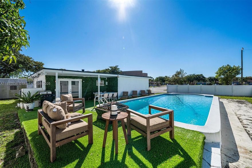 Discover this stunning fully renovated single-family home in North Miami, perfectly situated on a desirable corner lot. Featuring 4 spacious bedrooms and 2 modern bathrooms, this house offers the ideal family living space. Step outside to enjoy a beautiful pool and a large patio—perfect for entertaining and relaxing. The property is fully furnished, ready for move-in, and well-located close to schools, parks, shopping, and major highways. Don’t miss the opportunity to own this exceptional home in a prime location!