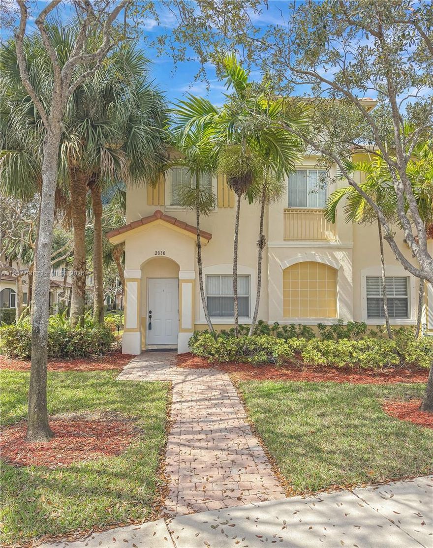 Beautiful 3/2.5 corner townhouse in Murano. Featuring new vinyl flooring throughout, newly installed kitchen and bathroom granite installed. Enjoy relaxing lake views from the backyard and more. Located in an excellent gated community with a pool, tennis courts, children’s park, and additional amenities. Great location, just blocks from the Turnpike, shopping centers, banks, restaurants, and more. Come take a tour!