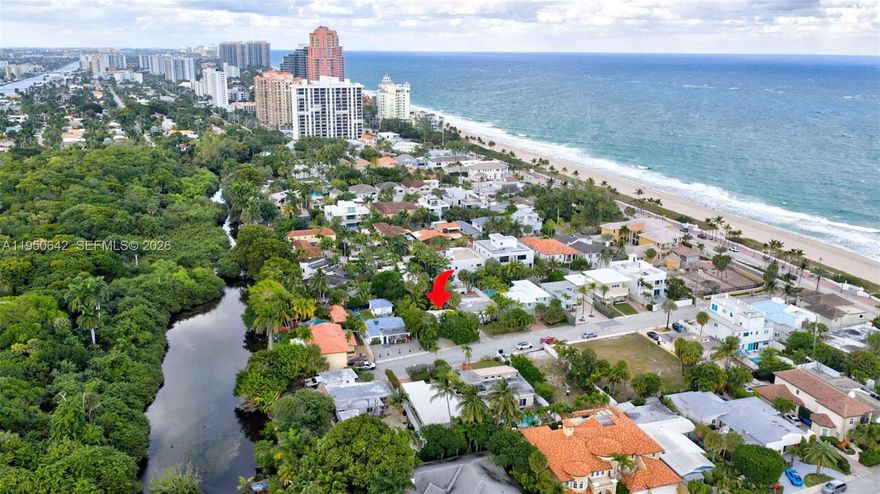 Welcome to your cozy beachside retreat, nestled just steps away from the ocean in a serene, minimalist home surrounded by a lush, private botanical garden oasis. This quaint 2-bedroom, 1-bath home offers a perfect blend of tranquility and convenience in Fort Lauderdale's sought-after Las Olas By The Sea neighborhood.

Step inside to discover an open, airy interior bathed in natural light with neutral tones and wood floors throughout. The spacious living areas seamlessly connect to a delightful outdoor space, ideal for enjoying the garden view or soaking up the sea breeze. Featuring updated amenities including a gas stove, natural gas hot water heater, and newer A/C, this home is a true gem for easy coastal living.

Outside, you'll find a beautifully landscaped garden that adds privacy and a sense of escape. The large backyard is a perfect place for adding a pool or enjoying outdoor activities. Just a short walk away, you'll enjoy the sandy shores of the Atlantic, where you can enjoy morning walks, sunset views, or spontaneous dips in the sea.

This property offers tremendous potential as a unique investment in today’s market. With its rare proximity to the beach and low-maintenance design, it’s perfect for those looking for a personal sanctuary or a seasonal getaway. Don’t miss your chance to own this charming, one-of-a-kind retreat!