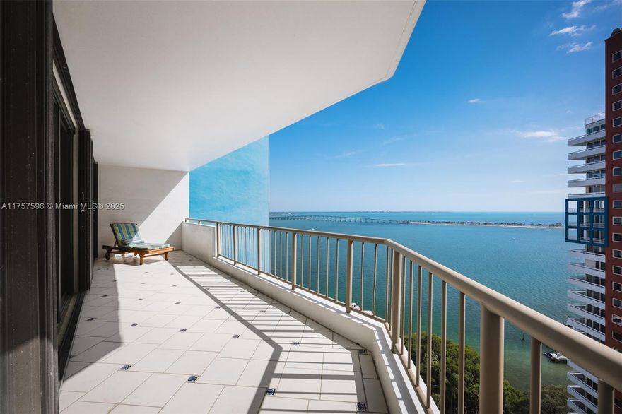 Enjoy beautiful Biscayne Bay views from this warm and welcoming 2 Bed / 2 Bath plus den/office, with split floor plan. Living room and second bedroom open onto bright, spacious balcony. Primary bedroom features double en-suite bathrooms and additional, private balcony. Take advantage of all that elegant Villa Regina has to offer, including complimentary valet for guests, large bay-view pool, outdoor hot tub, barbeque, private marina, state-of-the-art gym with steam and dry heat spas, multiple party rooms, and children's playroom. Two assigned, covered parking spaces. Completed 40-year recertification No special assessments. Situated in the tree-lined residential section of Brickell, within walking distance to shops and restaurants of Mary Brickell Village and Brickell City Center.