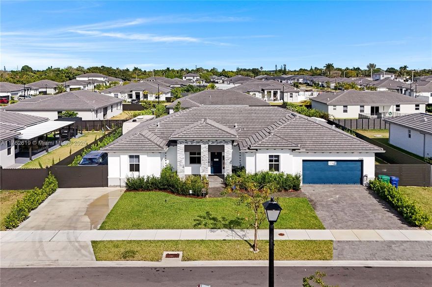 DREAM HOME ALERT! Don’t miss this incredible opportunity to own a breathtaking, move-in ready one level residence! 2,840 sq ft, of luxurious living space, originally designed with 5 Bedrooms and 4.5 Bath. It’s been cleverly reimagined to feature a versatile EFFICIENCY that can be rented out for EXTRA INCOME or used as a cozy In-Law Suite. Built in 2023, Open-concept design, freshly painted, kitchen is well-equipped with stainless steel appliances and quartz countertops. Reverse osmosis water system, all windows and doors are high impact, two-car garage, and a large backyard. Completely fenced. Alarm system, and well installed water. Large backyard with room for a pool and enough space for your boat. Located in a highly desirable neighborhood Sedona Estates with no HOA restrictions.