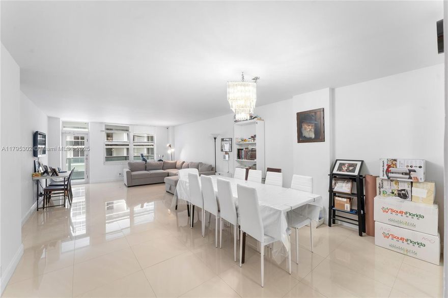 Spacious 1 bed 1.5 baths unit featuring tasteful upgrades and partial ocean views from the large balcony. Enjoy an expansive open layout with glistening white tile flooring, ample closet space including dual closets in the bedroom and a modern eat-in kitchen. The building recently completed renovations to the balconies adding glass railings and impact windows & doors as well as the pool area. Additional amenities include fitness center, business center, club room and 24/7 front desk. One of the best locations in Surfside, residents enjoy direct beach access as well as easy walkability to the Shops at Bal Harbour and the shops and restaurants along Surfside's downtown.