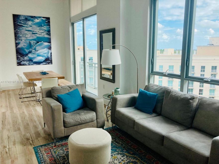 Beautiful FULLY FURNISHED STUDIO LOFT with modern decor, 15-foot ceilings, and a floor-to-ceiling impact glass window. An open layout maximizes space and comfort. Includes one assigned parking space, 24-hour concierge, fitness center, pool, and lounge areas. Prime location just west of US1, minutes from the Palmetto Expressway, with seamless connectivity throughout Miami. The nearby Metro-Rail provides quick access to Coral Gables, UM, South Miami, Coconut Grove, Brickell, Downtown, and Miami International Airport. Publix, Dadeland Mall, and various shops are just steps away. Great for investors!