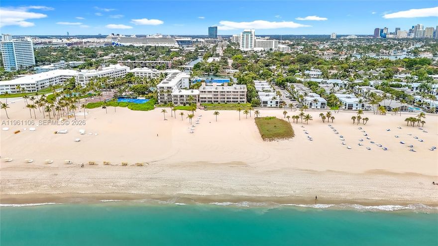 UNIQUE OPPORTUNTY TO ACQUIRE A 2 BED 2BATH 1444 SQ FT APARTMENT ON THE BEACH! QUAINT 18 UNIT COMPLEX WITH 4 STORIES AND DIRECT OCEAN VIEWS.  BUILDING IS METICULOUSLY MAINTAINED THANKS TO AN EXCELLENT PROPERTY MANAGER. COMPLEX IS TUCKED AWAY; LOCATED NEXT TO LAGO MAR HOTEL THAT IS OPEN FOR BREAKFAST, LUNCH, DINNER, OR DRINKS. LIVE THE LIFE OF LUXURY! PROPERTY IS GATED PLUS HAS CAMERA SECURITY. NO LEASING AND NO PETS. ALL WINDOWS ARE HURRICANE IMPACT AND ACCORDIAN SHUTTERS ON THE BALCONY. A/C INSTALLED IN 2025. ASSOCIATION ALLOWS FOR RE-MODELS OVER THE SUMMER; IMPORTANT TO ACT NOW TO OBTAIN YOUR KITCHEN, BATH AND FLOORING SELECTIONS, CONTRACTORS AND PERMITS.  S.E. 17TH STREET OFFERS GROCERY, DRUG STORES, RESTAURANTS, TOTAL WINE, ROSS, TJ MAXX, STAPLES, DOLLAR TREE, BANKS, GAS STATIONS, ETC. PORT EVERGLADES A FEW BLOCKS AWAY AND AIRPORT ABOUT A 20 MINUTE TAXI RIDE.  LOCATION, LOCATION, LOCATION!  DID I MENTION IT IS ON THE BEACH?